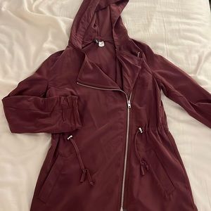 H&M Jacket/Trench Coat - US Size 4 - Maroon